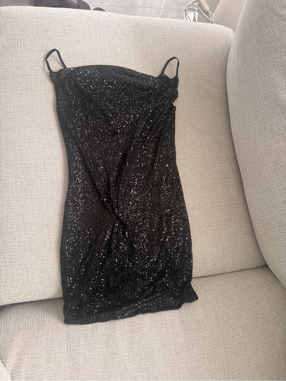 Guess Black Sequin Mini Dress